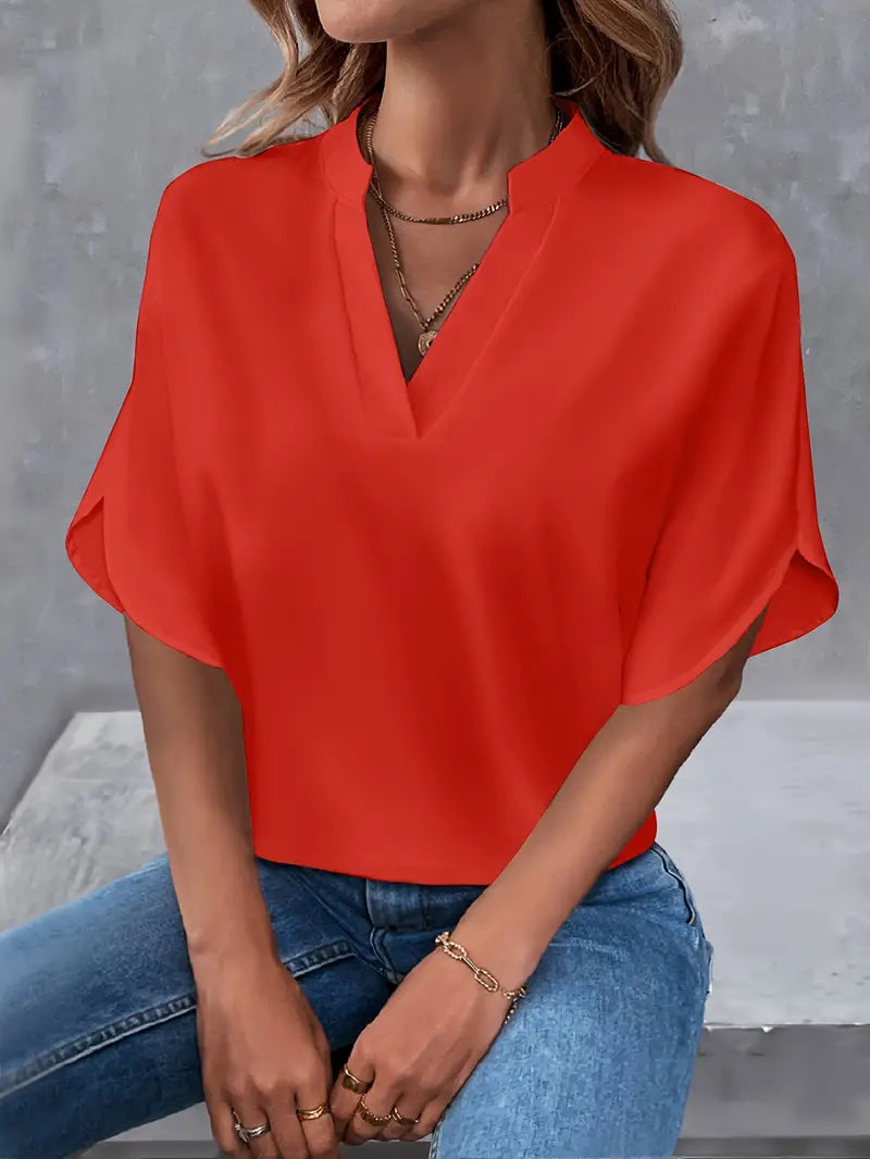 Casual Blouse met Inkeping