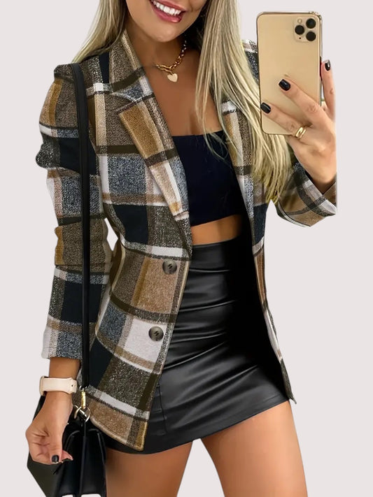 Geruite Dames Blazer